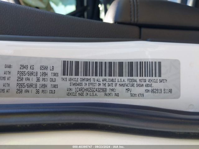 1C4RDHAG5GC432968 Dodge Durango Sxt