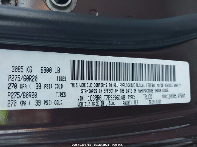 1C6RR6LT7ES206148 RAM 1500 Lone Star