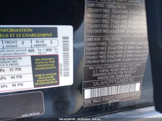 SALWR2PF1GA656162 Land Rover Range Rover Sport 3.0l V6 Supercharged Hse