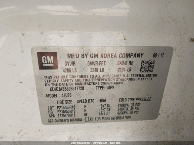 KL4CJASB5JB517728 Buick Encore Preferred
