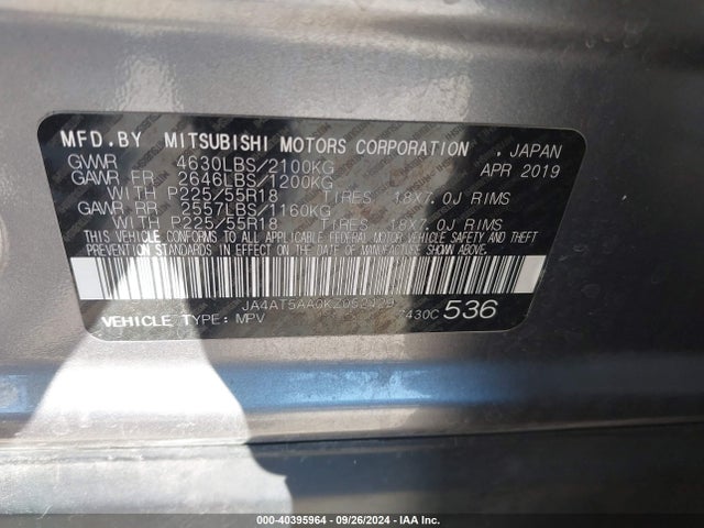 JA4AT5AA0KZ052429 Mitsubishi Eclipse Cross Sel