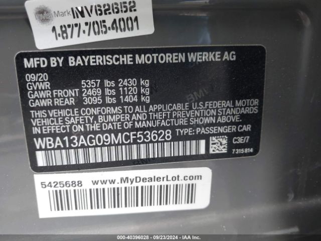 WBA13AG09MCF53628 BMW 530e