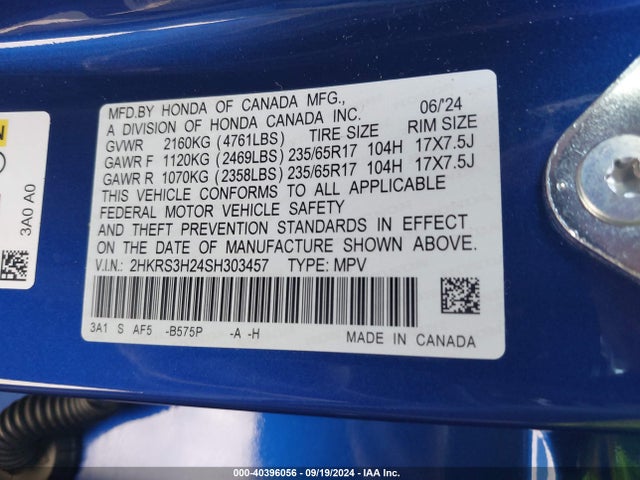 Honda Cr-v Lx 2wd 2025 2HKRS3H24SH303457 Image 9