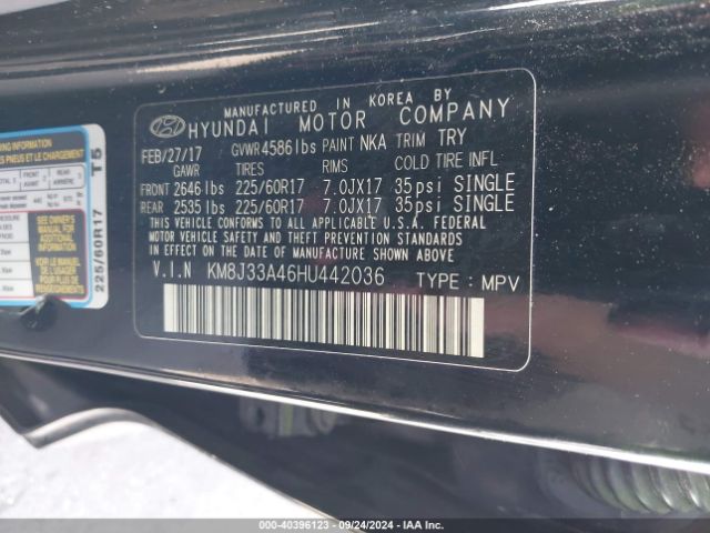 KM8J33A46HU442036 Hyundai TUCSON SE