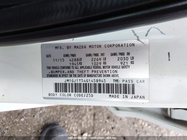 JM1GJ1T54G1458945 Mazda Mazda6 I Touring