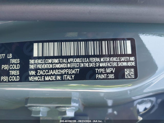 ZACCJAAB2HPF93477 Jeep Renegade Sport Fwd