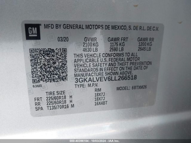 3GKALVEV6LL266518 GMC Terrain Awd Slt