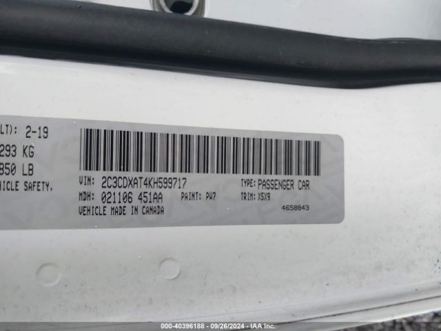 2C3CDXAT4KH599717 Dodge Charger Police Rwd