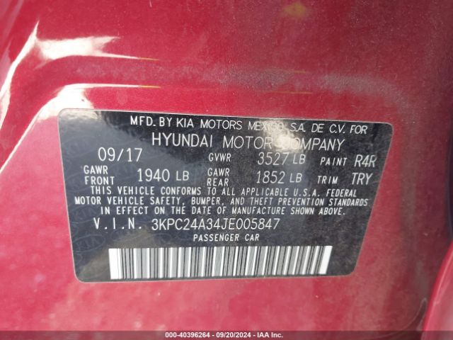 3KPC24A34JE005847 Hyundai ACCENT SE