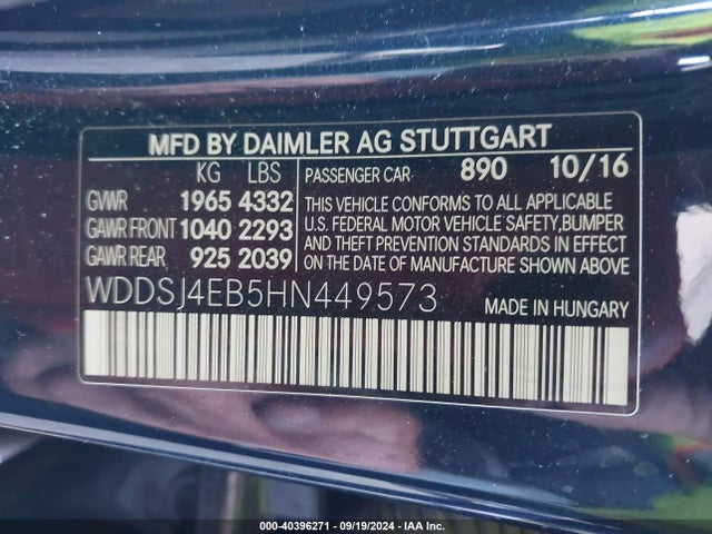 Mercedes-Benz CLA 250 2017 WDDSJ4EB5HN449573 Image 9