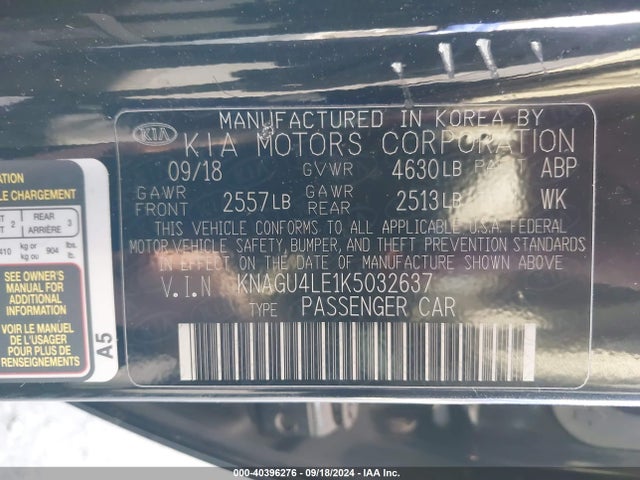 KNAGU4LE1K5032637 KIA Optima Hybrid Ex
