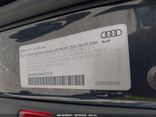 WAUABCF58MA037376 Audi A5 Sportback Premium 40 Tfsi Quattro S Tronic