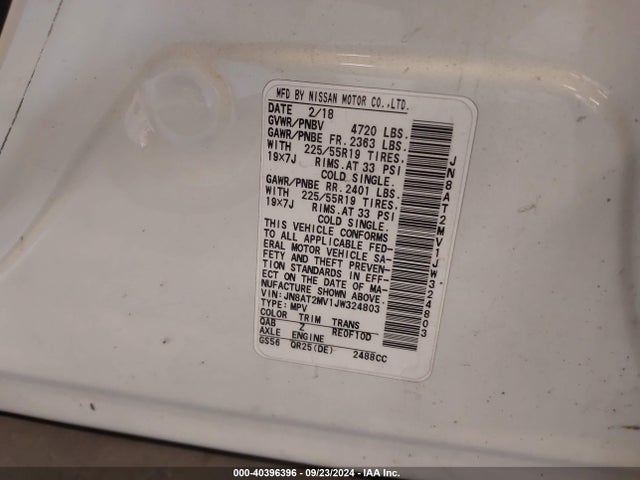 Nissan Rogue Sl 2018 JN8AT2MV1JW324803 Image 9