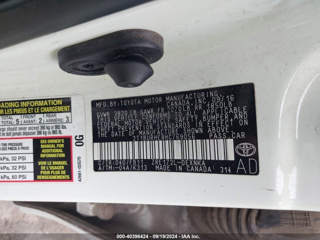 Toyota COROLLA LE 2017 2T1BURHE8HC769056 Image 9