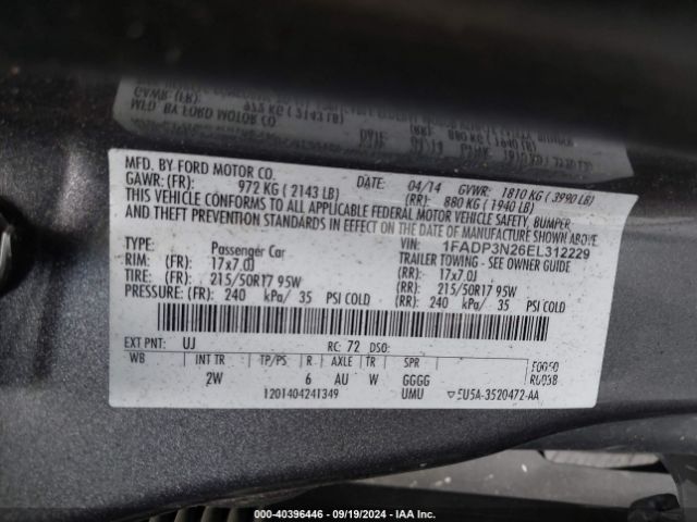 1FADP3N26EL312229 Ford Focus Titanium