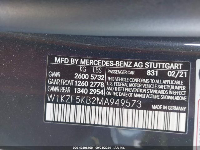 W1KZF5KB2MA949573 Mercedes-Benz E 450 4matic