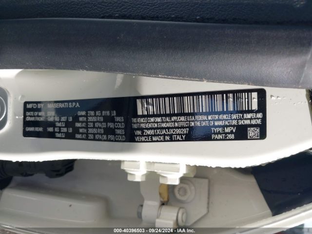 ZN661XUA3JX299297 Maserati Levante