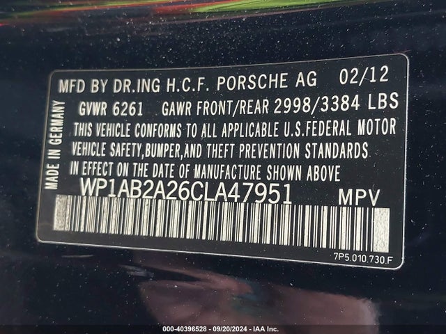 2012 PORSCHE CAYENNE WP1AB2A26CLA47951 Photo 8