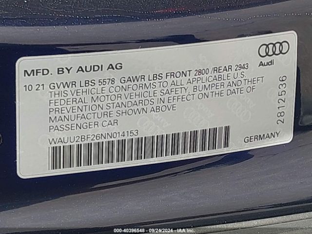 2022 AUDI A7 SPORTBACK WAUU2BF26NN014153 Photo 8