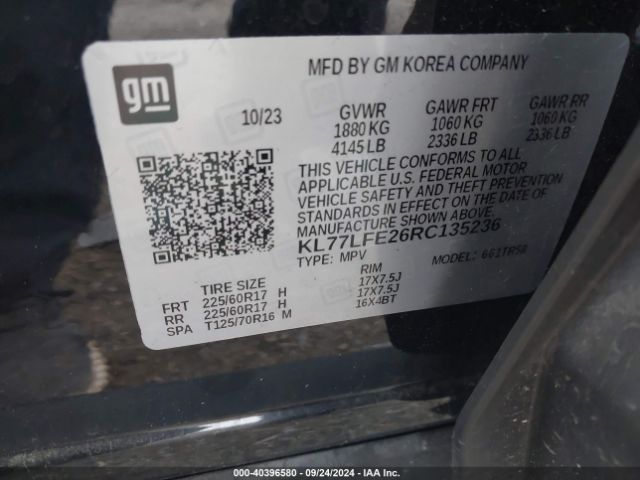 KL77LFE26RC135236 Chevrolet Trax Fwd Sp