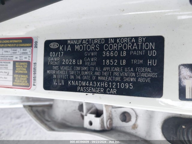 KIA RIO LX 2017 KNADM4A3XH6121095 Image 9