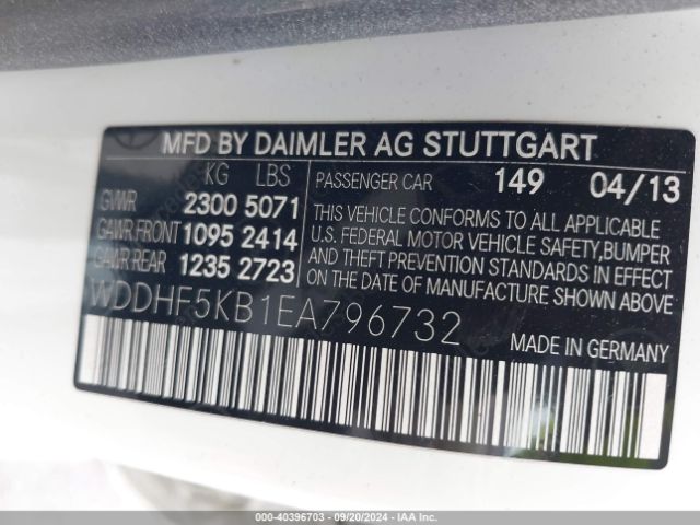 WDDHF5KB1EA796732 Mercedes-Benz E 350