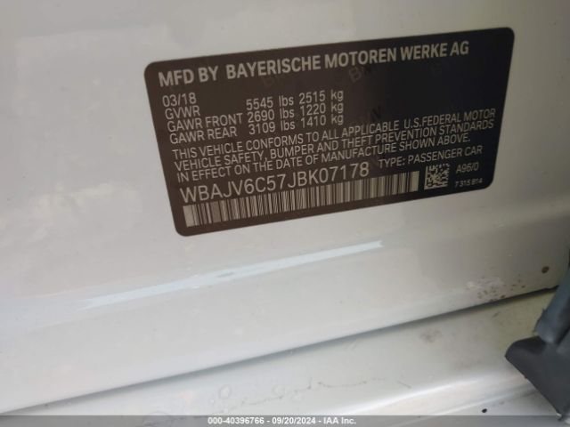 WBAJV6C57JBK07178 BMW 640i Gran Turismo Xdrive