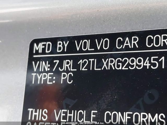 7JRL12TLXRG299451 Volvo S60 B5 Plus Dark Theme
