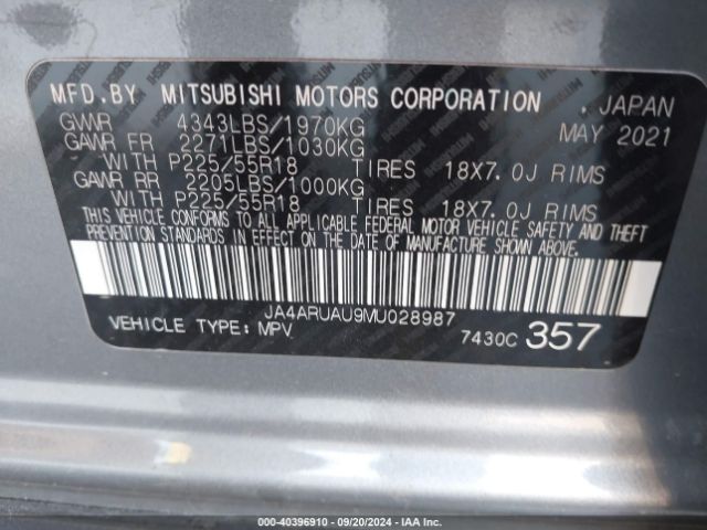 JA4ARUAU9MU028987 Mitsubishi Outlander Sport 2.0 Be Awc/2.0 Es Awc/2.0 Le Awc/2.0 Se Awc