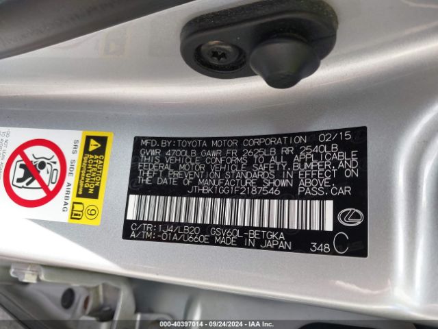 JTHBK1GG1F2187546 Lexus ES 350