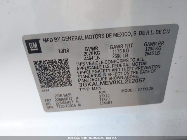 GMC Terrain Sle 2019 3GKALMEV0KL212057 Image 9