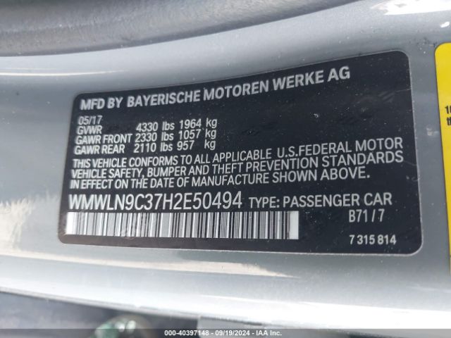 WMWLN9C37H2E50494 Mini Clubman Cooper S