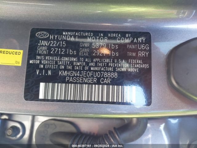 KMHGN4JE0FU078888 Hyundai Genesis 3.8