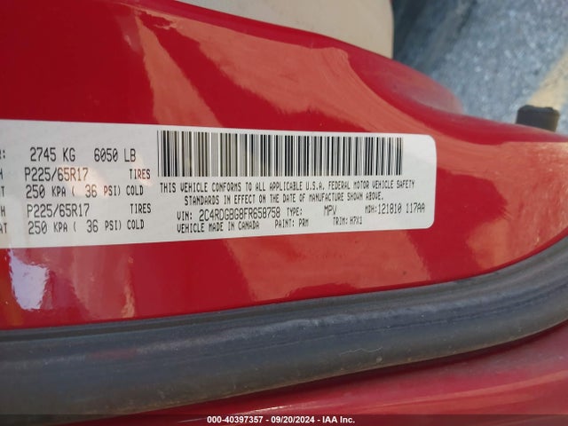 Dodge Grand Caravan Se 2015 2C4RDGBG8FR658758 Image 9