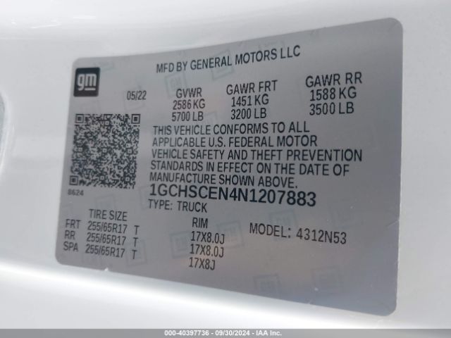 1GCHSCEN4N1207883 Chevrolet Colorado 2wd  Long Box Lt