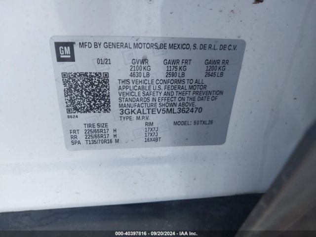 3GKALTEV5ML362470 GMC Terrain Awd Sle