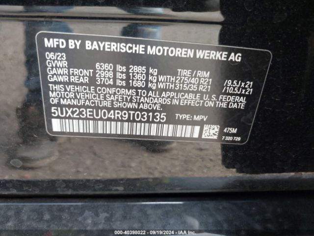 5UX23EU04R9T03135 BMW X5 Xdrive40i