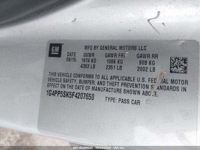 1G4PP5SK5F4207650 Buick Verano