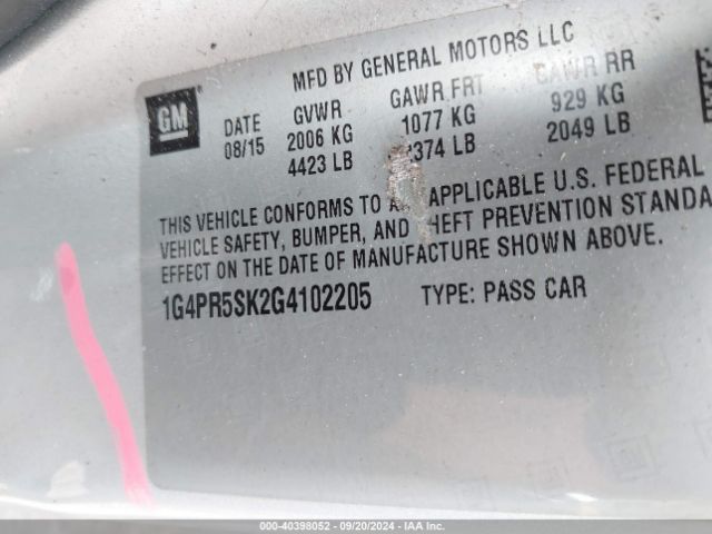 1G4PR5SK2G4102205 Buick Verano Convenience Group