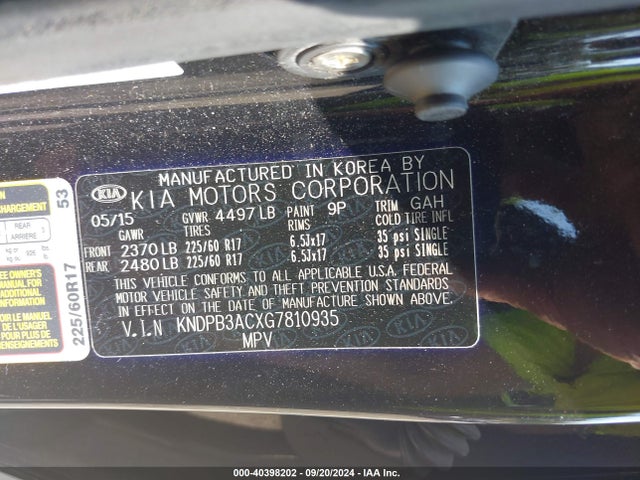 KIA Sportage Lx 2016 KNDPB3ACXG7810935 Image 9