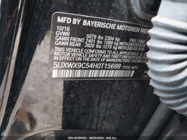 5UXWX9C54H0T15699 BMW X3 Xdrive28i
