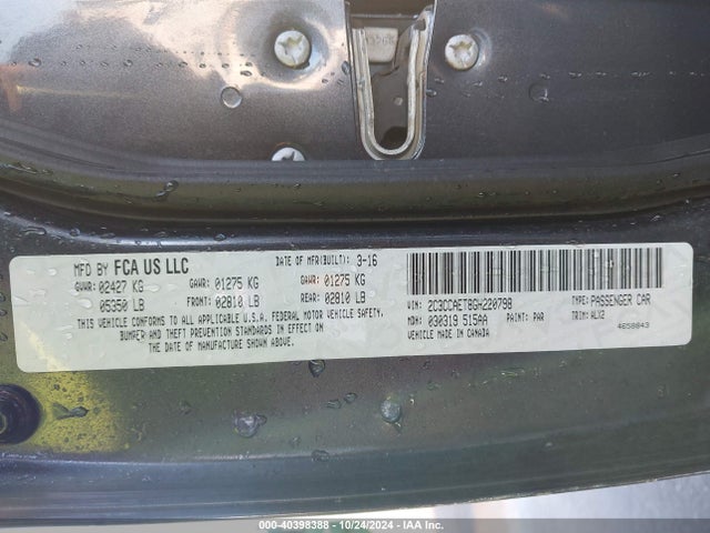 2C3CCAET8GH220798 Chrysler 300C