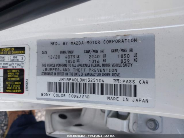 2021 MAZDA MAZDA3 JM1BPABL0M1325104 Photo 8