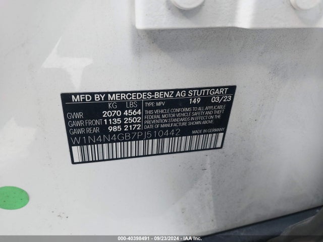 W1N4N4GB7PJ510442 Mercedes-Benz GLA 250