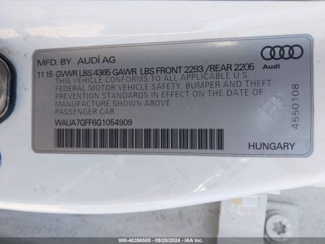 WAUA7GFF6G1054909 Audi A3 1.8t Premium