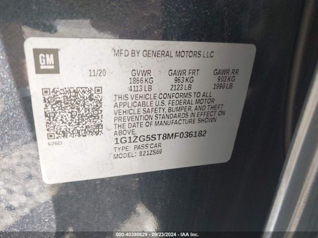 1G1ZG5ST8MF036182 Chevrolet Malibu Fwd Rs