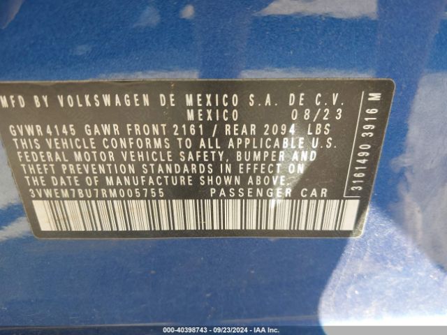3VWEM7BU7RM005755 Volkswagen Jetta 1.5t Se