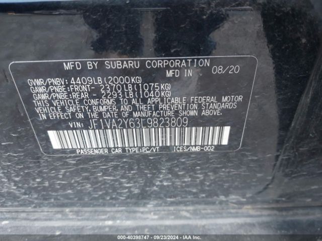 JF1VA2Y63L9823809 Subaru Wrx Sti Limited