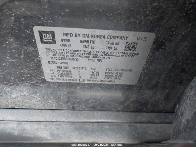 KL4CJGSB9GB600753 Buick Encore Leather