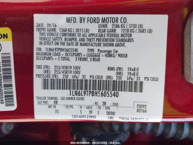 1LN6L9TP8H5605540 Lincoln Continental Select